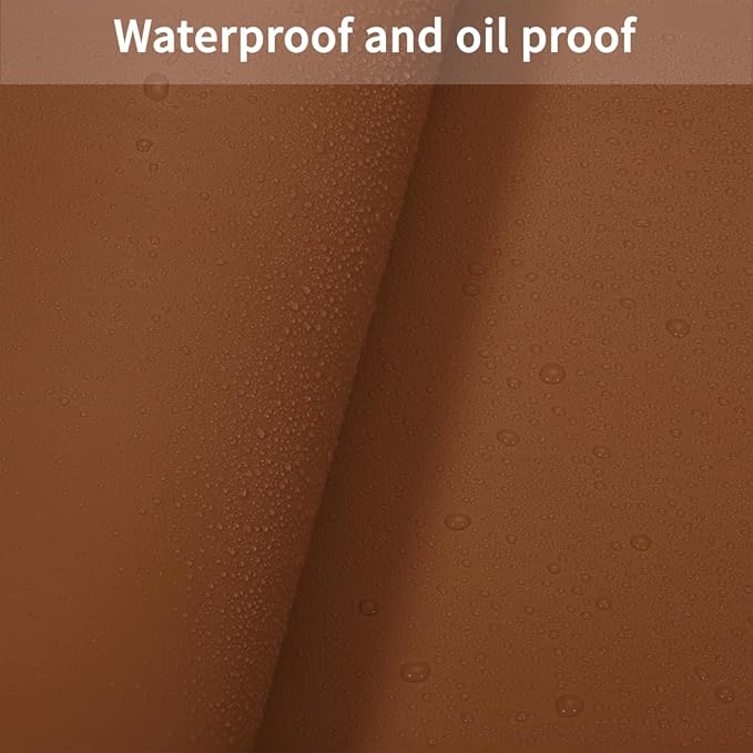 Leather Desk Mat,1.8mm Thick,15.75x63 Inch Desk Cover,Desk Protector Mat,Dresser Cover Top,Coffee Table Covers,Make Up Mat,End Table Covers,Cover Damaged Dresser Top(Brown+Gray,15.75x63)