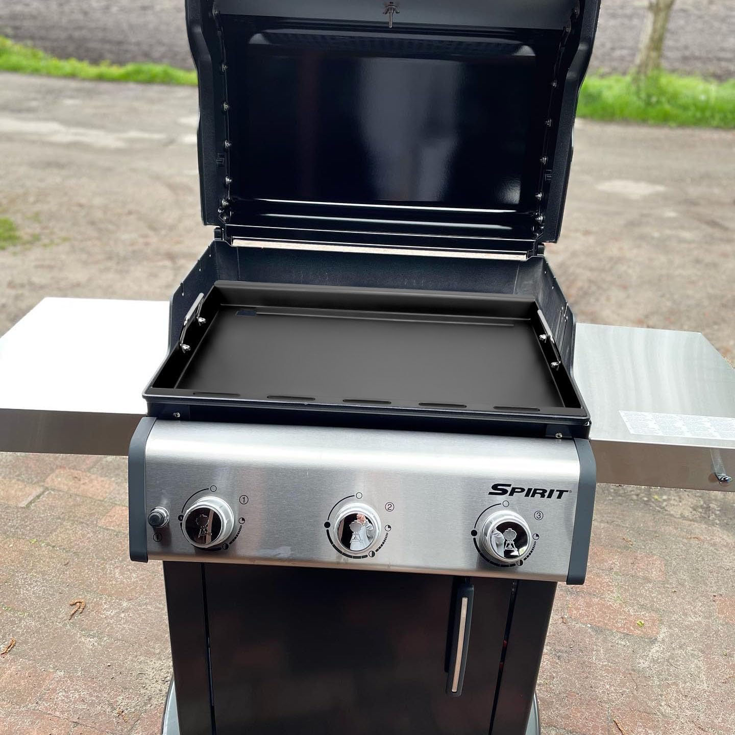 Full-Size Griddle Inserts for Weber Spirit & Spirit II 300 Series, Flat Top Grill Griddle for Weber Spirit S-310 S-320 E-310 E-320 GS4 Spirit II E-310, Rectangular Griddle Replace for 6787