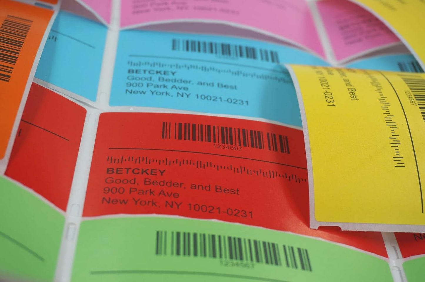 BETCKEY - 4" x 2.5" Shipping & Multipurpose Labels Compatible with Zebra & Rollo Label Printer,Premium Adhesive & Perforated[Green, 6 Rolls, 3720 Labels]