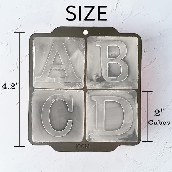 Letter K Monogram Ice Cube Mold Custom Ice Cube Mold 2 Inch Big Initials Silicone Ice Cube Tray Gifts for DAD Gifts for Him