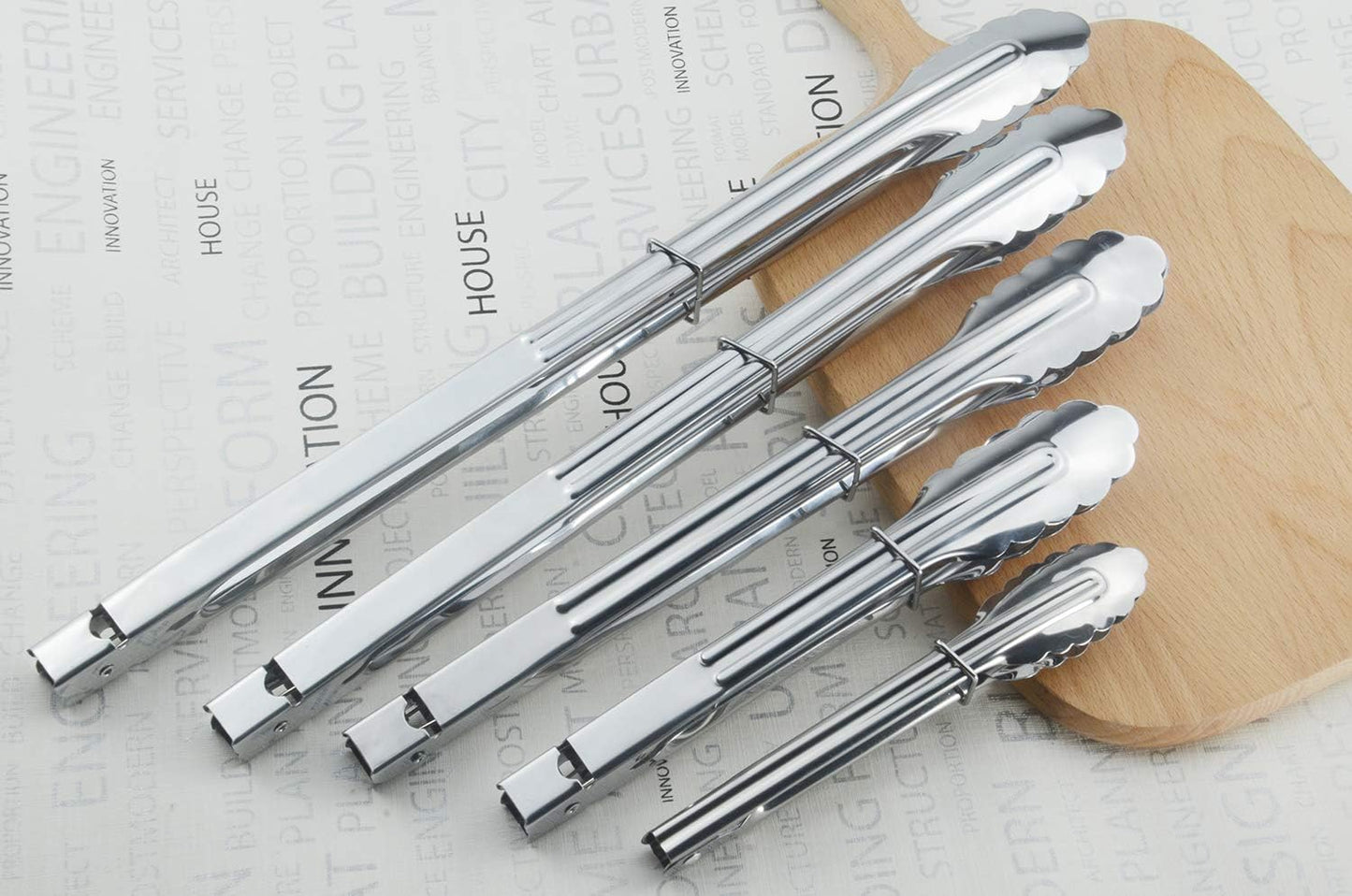 Stainless Steel Cooking Grilling Tongs Extra Long Camp Dutch Oven Tongs for Kitchen and Barbecue Charcoal (16-Inch 3 Pieces)