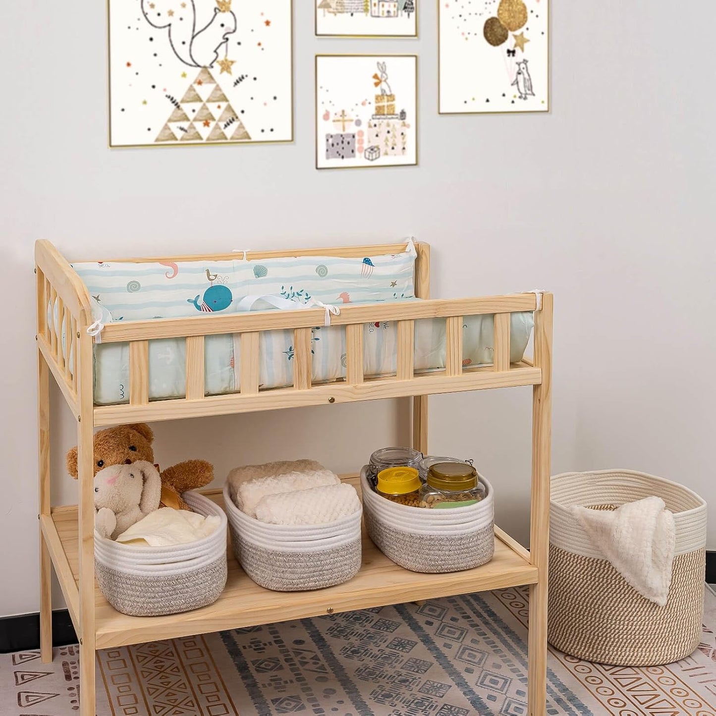 CubesLand Baskets for Shelves Storage,Cube Shelf Closet Storage Bins Set 2,Long-lasting &Skin-friendly Toy Basket Bin,Stylish Room Decor Basket,Woven Off White/Light Brown