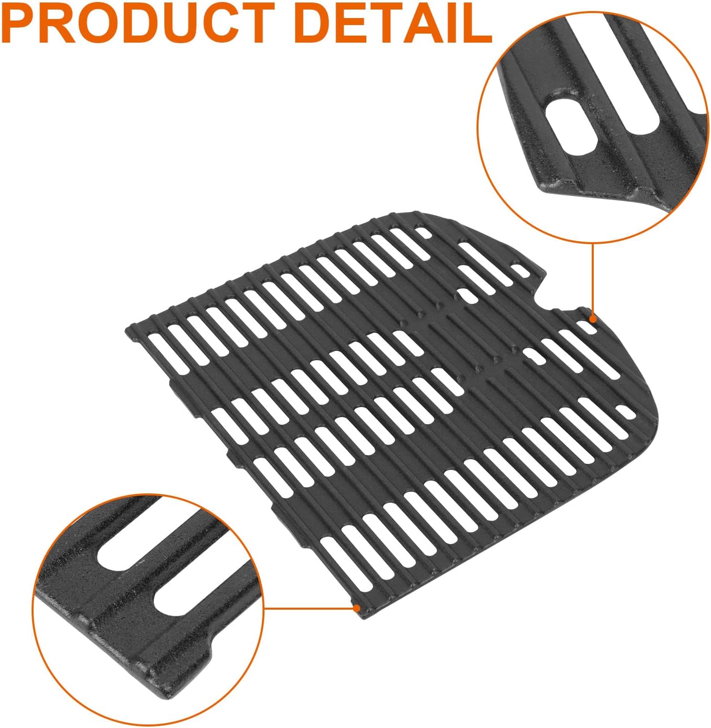 Cast Iron Grill Griddle and Cooking Grate for Weber Traveler Portable 9010001 9020001 9030001 9013001 Gas Grill, Replacement Parts for Weber Traveler Portable Gas Grill Stealth Edition, Black