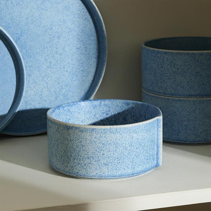 Stone Lain Bao 12-Piece Dinnerware Set Stoneware, Blue