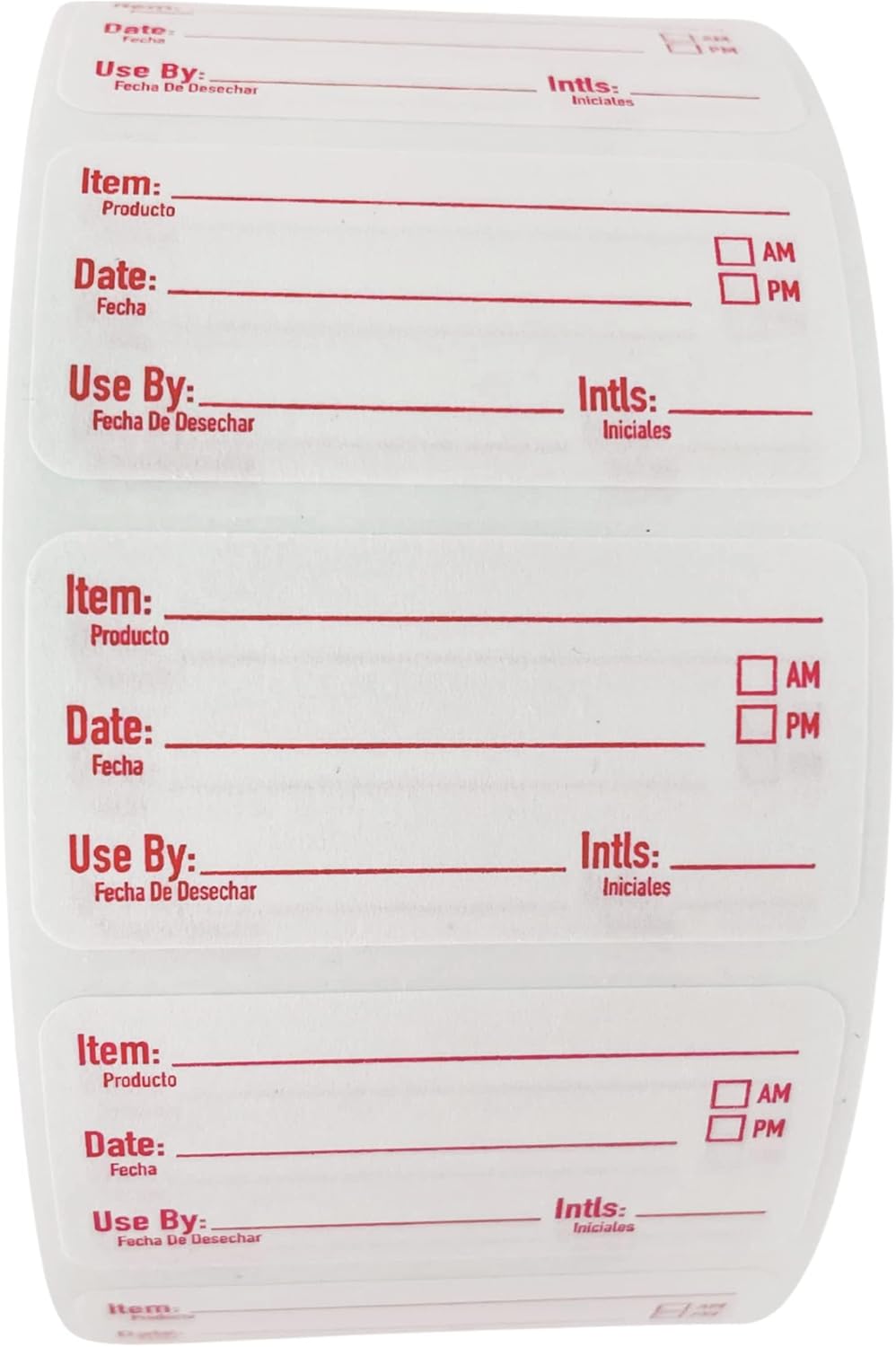 2x1 Dissolvable Food Labels, 1000 Label Stickers, Bottle Labels for Storage Bins, Sticker Labels for Food containers, (1000, Red)