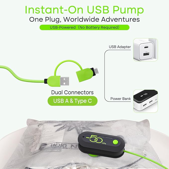 Vacuum Bags for Travel with USB Electric Pump, 15 Pack Carry-on Size Compression Packing for Luggage and Suitcase, Space Saver Bags for Clothes and Clothing Travel