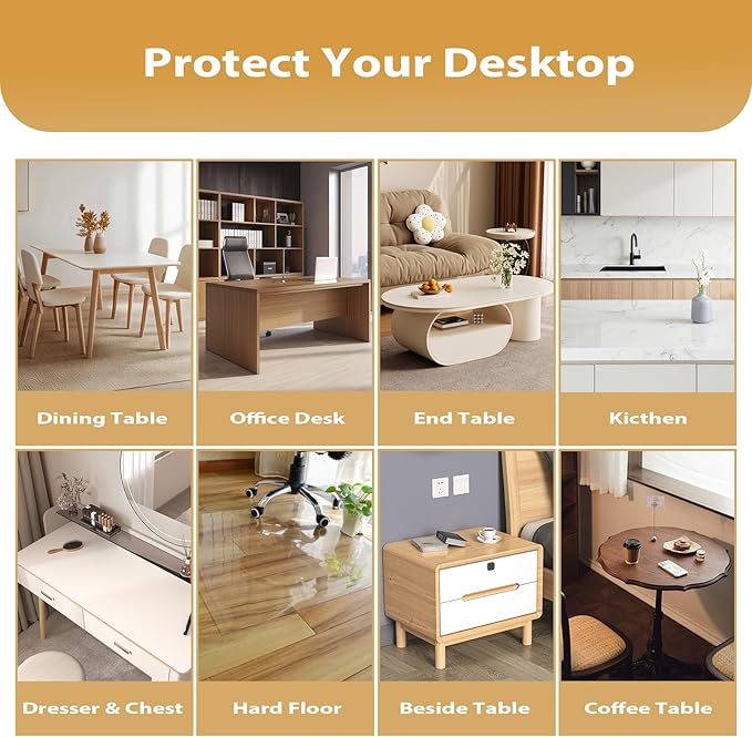 Clear Table Protector 30 x 60 Inch, 1.9mm Thick Waterproof PVC Plastic Table Cover, Durable Table Pad for Dining Room, Kitchen, Writing Desk, and Coffee Tables