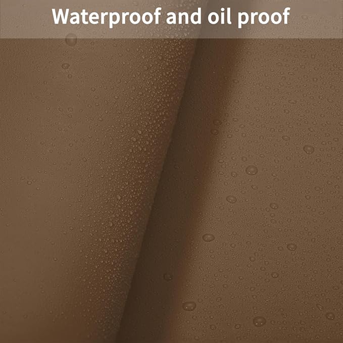 Leather Table Cover,1.8mm Thick,42x78 Inch Table Protector,Table Protector for Dining Room Table,Dining Table Cover,Table Cover Protector.(Mud Color+Champagne Gold,42x78)