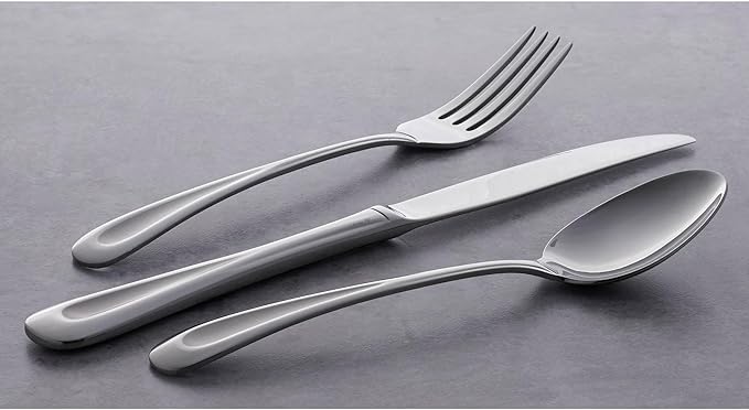 Oneida Satin Sand Dune Everyday Flatware Dinner Spoons, Set of 4, 18/0 Stainless Steel, Silverware Set, Dishwasher Safe