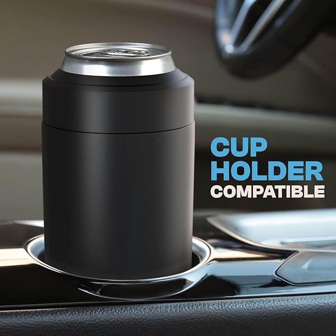 Frost Buddy Universal Can Cooler - Fits all - Stainless Steel Can Cooler for 12 oz & 16 oz Regular or Slim Cans & Bottles - Stainless Steel (Buttercream)