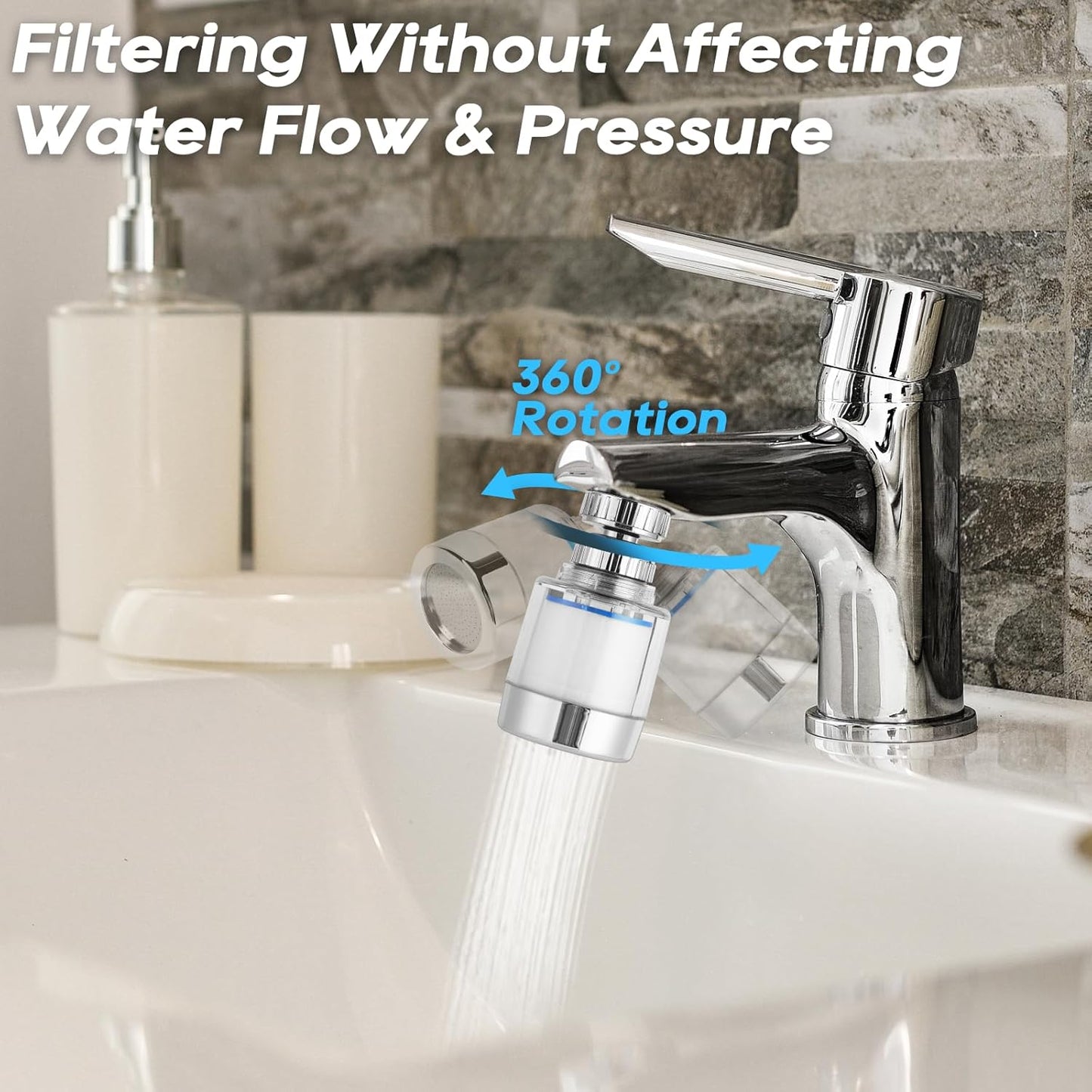 Rotating Faucet Extender Sink Aerator, Sink Filter Water Faucet, 360 ° Faucet Extender, With Universal Converter, Swivel Multifunctional Robotic Arm for Home Kitchen Bathroom - 2 Pcs