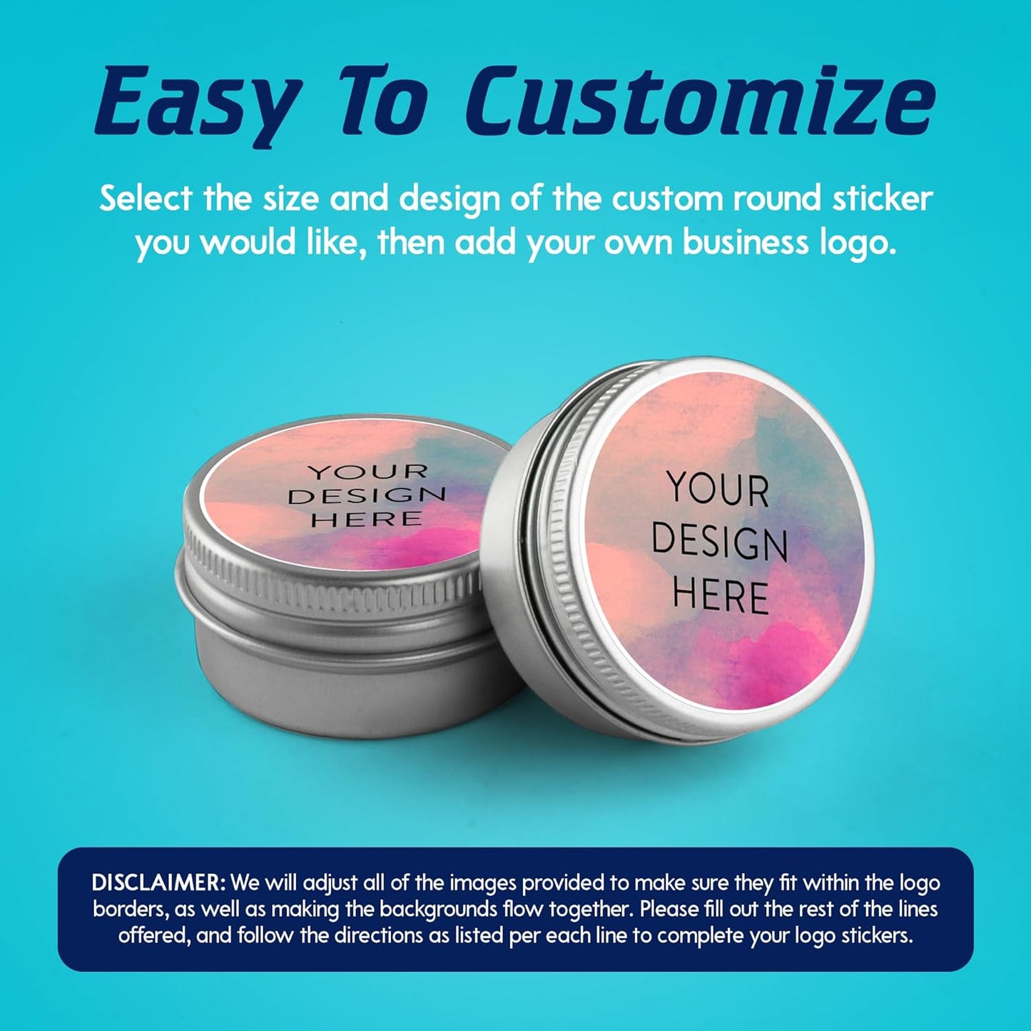 100 Custom Vinyl Stickers - Upload Your own Image, Text, Design, Logo - Personalized Logo Labels for Handmade, Packaging, Bottle, Jars, Candle, Brand Stickers (Rose, 1x1)