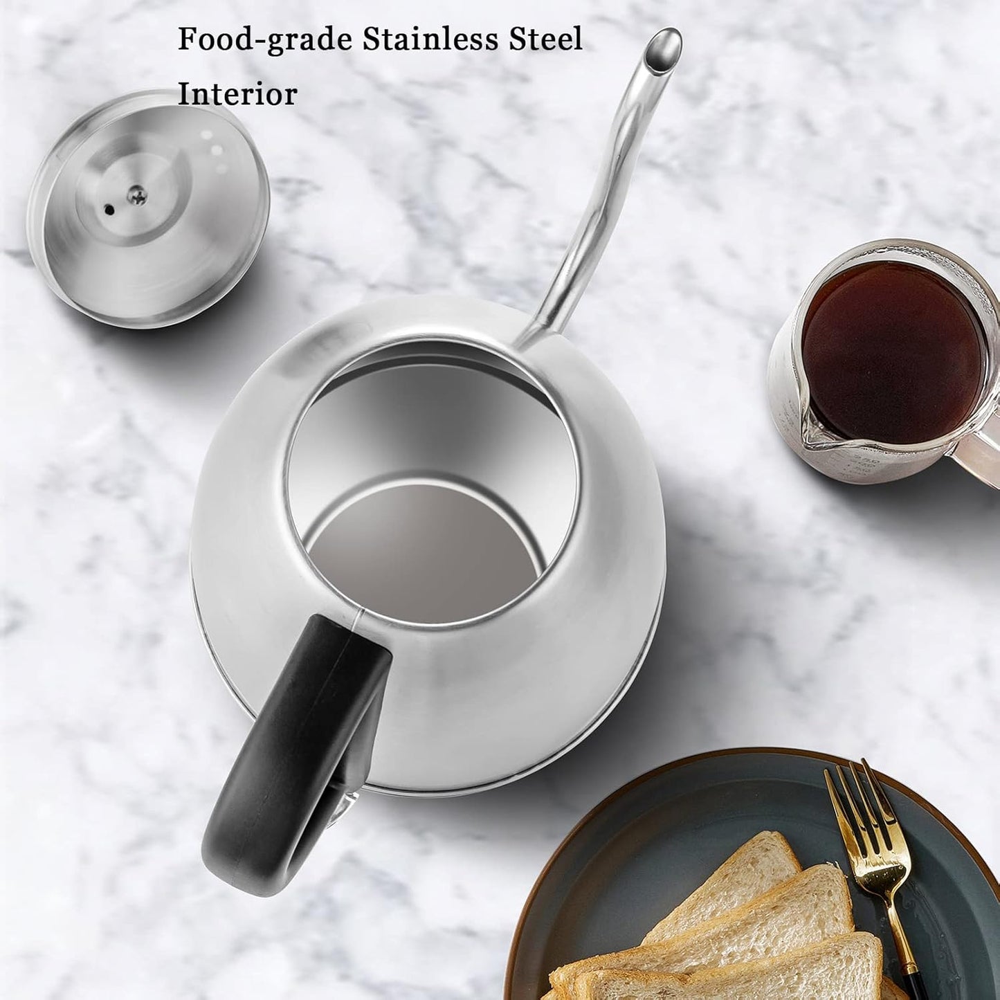 Stariver Electric Kettle Gooseneck Kettle, 1L Water Boiler, BPA-Free, Pour Over Tea Pot Stainless Steel for Coffee & Tea with Fast Heating, Auto-Shut Off and Boil-Dry Protection Tech