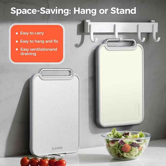 Stainless Steel Cutting Board for Kitchen, 2-in-1 Double-Sided Chopping Board, Food Grade Stainless Steel/PP, Easy to Clean, Large Size, Non-Slip, 16”×11”