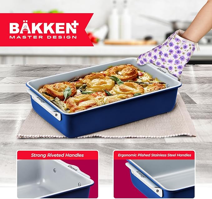 Bake with Elegance: 6-Cup Cake/Muffin Pan Set - Blue, Teal, Marble, Golden, Cream - Aluminized Steel with Ceramic Non-Stick Coating, PFOA & PFAS Free - Non-Toxic, Heavy-Duty Bakeware