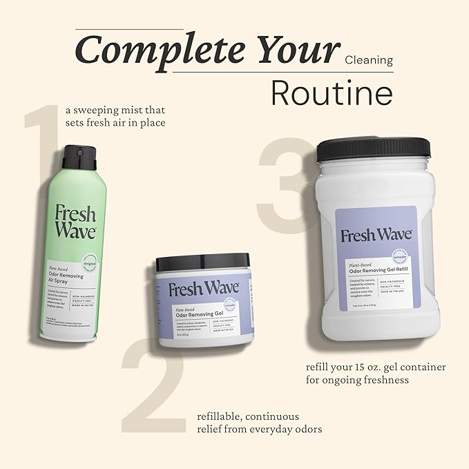 Fresh Wave Odor Removing Gels Bundle: (3) 15 oz. Gels - Lemon, Lavender, Original