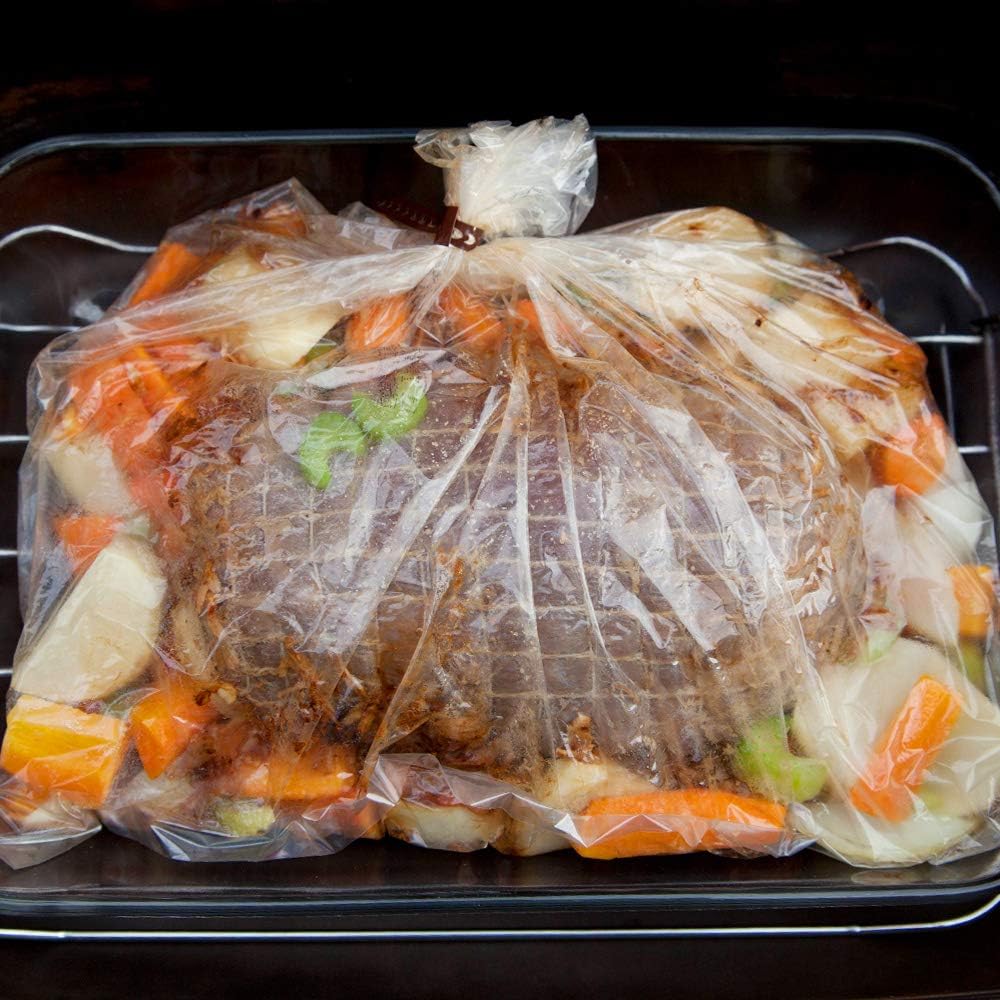 ECOOPTS Oven Bags Cooking Roasting Bags for Chicken Meat Ham Seafood Vegetable - 15 PCS (13.8 x 17 IN)