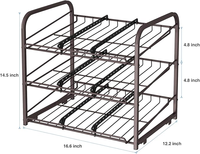 AIYAKA 3 Tier Stackable Can Rack Organizer,for food storage,kitchen cabinets or countertops,Storage for 36 cans,Bronze
