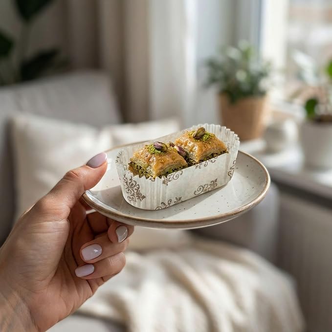 Restaurantware-Premium 3-inch Baking Cups, 1.4 oz: Regular-Ridged Elliptical Paper Baking Cups Perfect for Muffins, Cupcakes or Mini Snacks - Vintage Floral Design - Disposable - 200-CT