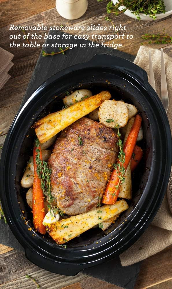 Elite Gourmet Stainless Steel Slow Cooker, Dishwasher-Safe with Tempered Glass Lid, Cool-Touch Handles, Removable Stoneware Pot, 8.5 Quart,MST-900V