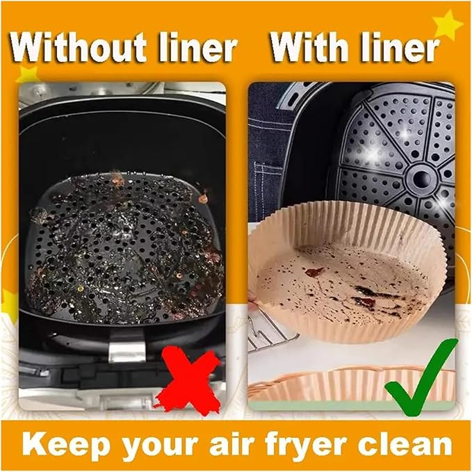 Large Air Fryer Disposable Paper Liners Nonstick 23cm Oven Airfryer Parchment Baking Paper ，Compatible For Ninja，Compatible For COSORI ，Grill Cooking Basket(20cm round,250 Pcs)