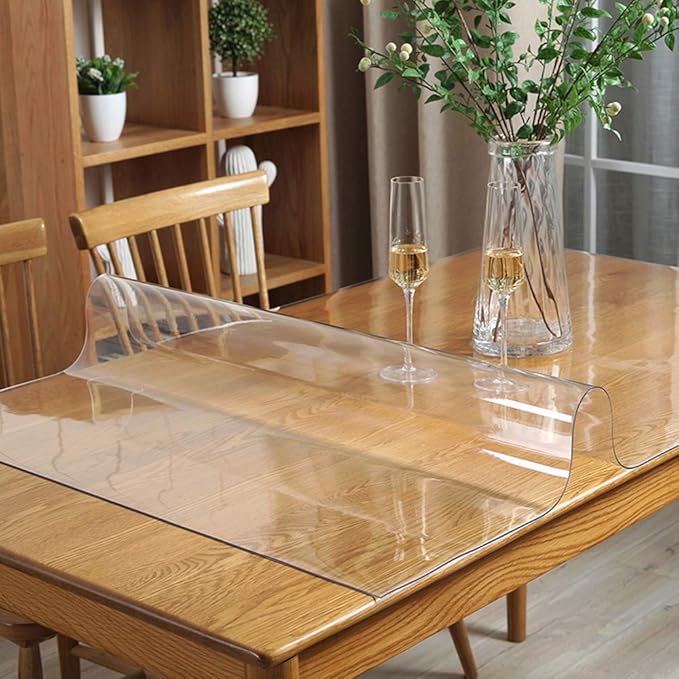 42x58 inch Clear PVC Office Desk Pad for Computer Vinyl Glass Table Protector for Dining Room Night Table Mouse Pad Blotter Desk Writing Surface Protection Mat for Office Home Waterproof Easy Clean