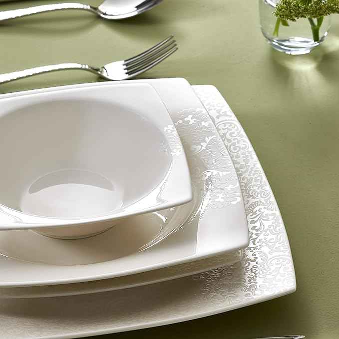 Karaca New Flava 24 Piece Porcelain Dinnerware Set for 6 People, Elegant Porcelain Dishware with Dinner, Pasta, Side Plates, Bowls, Kitchen Essentials Durable, Resistant, Ideal for Dinner Serving