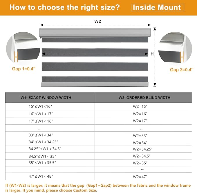 Persilux Cordless Zebra Blinds for Windows Free-Stop Roller Window Shades (39" W X 72" H, Grey) Dual Layer Light Control for Day and Night, Light Filtering Sheer Shades for Home, Easy to Install