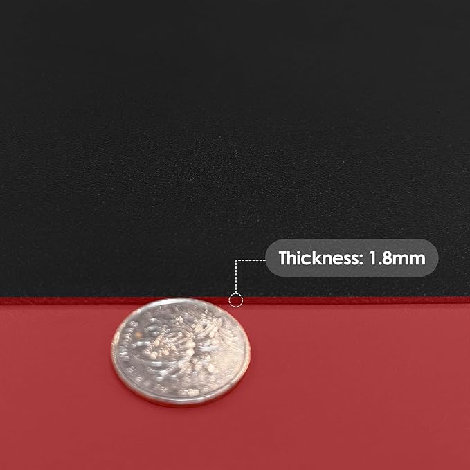 Leather Table Cover,1.8mm Thick,30x60 Inch Desk Cover,Large Desk Mat,Table Protector,Table Cover Protector,Craft Mats to Protect Table(Black+Wine Red,30x60)
