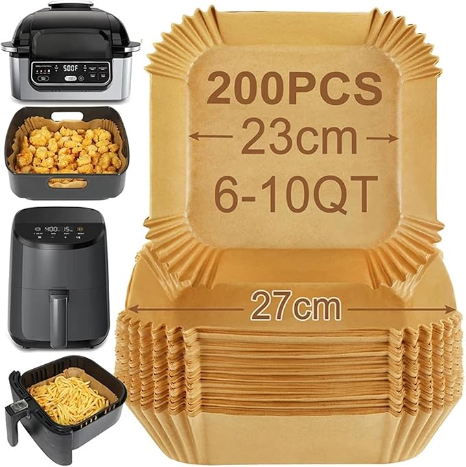 Large Air Fryer Disposable Paper Liners Nonstick 23cm Oven Airfryer Parchment Baking Paper ，Compatible For Ninja，Compatible For COSORI ，Grill Cooking Basket(16cm round,250 Pcs)