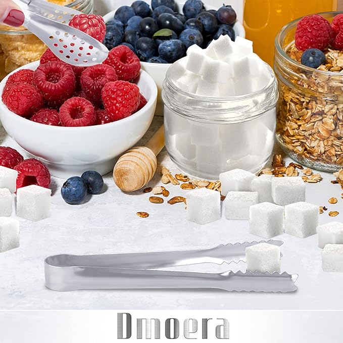 12 Pack Premium Small Serving Tongs, Dmoera Mini Stainless Steel Appetizer Tongs, 5Inch,5.2Inch(12.7cm)