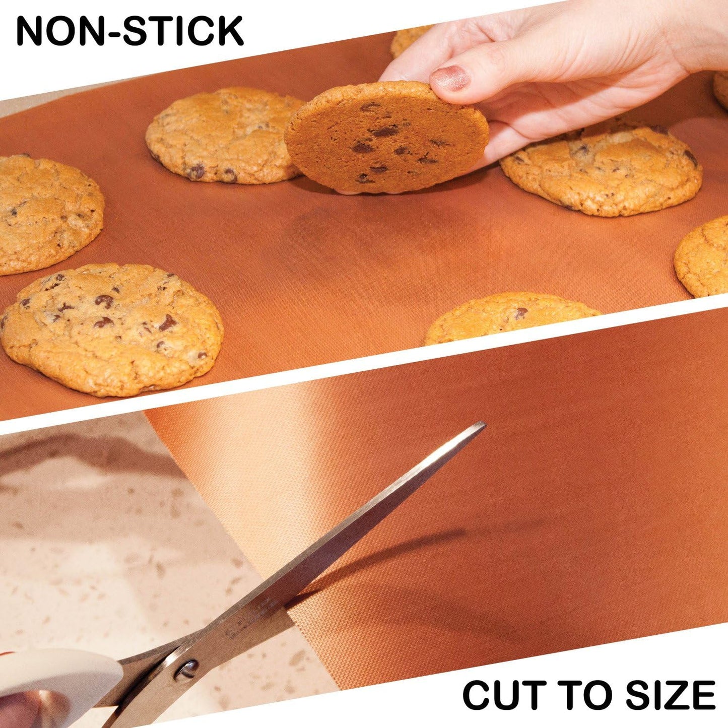 2 Extra Large Copper Grill and Bake Mats - Best Gift - 17 X 23 inches Non Stick Mats for BBQ Griddle Baking, Reusable and Easy to Clean