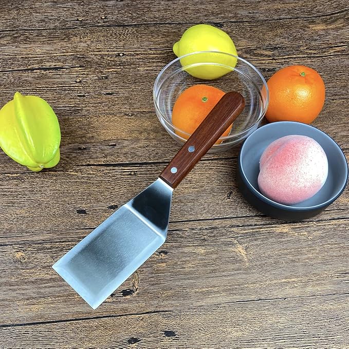 Metal Spatula for Cast Iron Skillet Grill Stainless Steel Spatula for Burger, Fish Turner Griddle Spatula, Spachulas Egg Flipper, Flat Top Metal Spatula for Cooking BBQ