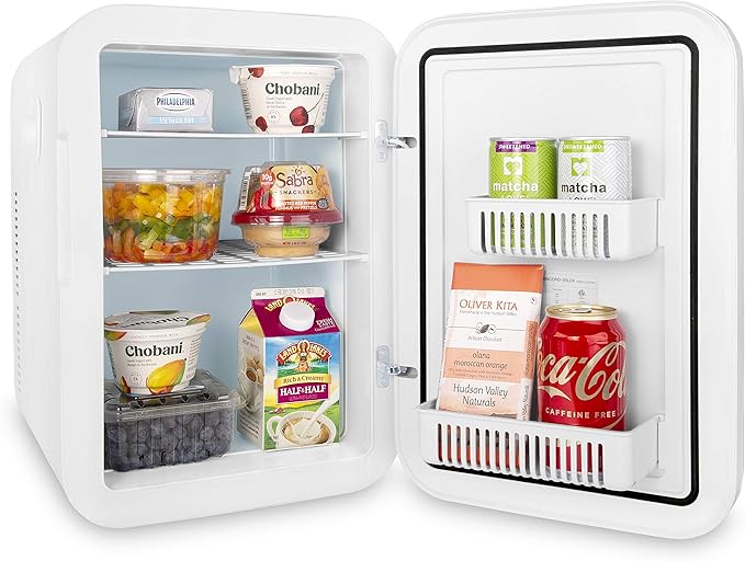 Cooluli 20 Liter Mini Fridge with Temperature Control - Black