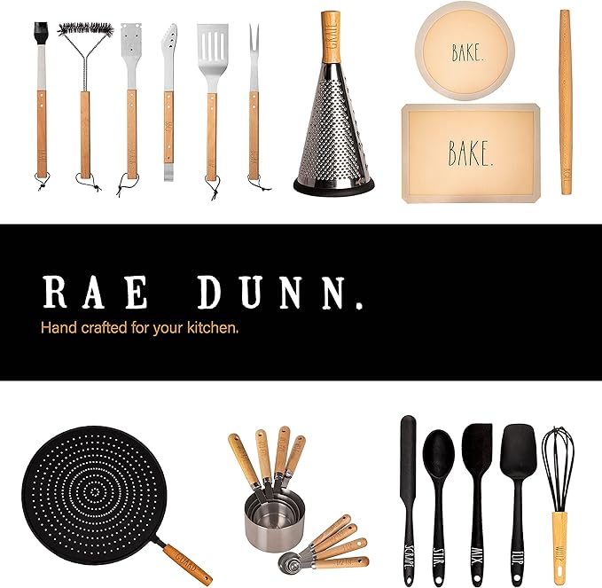 Rae Dunn Everyday Collection Multifunction Grater- Stainless Steel Grater and Zester for Cheese, Spices, Vegetables, Wood