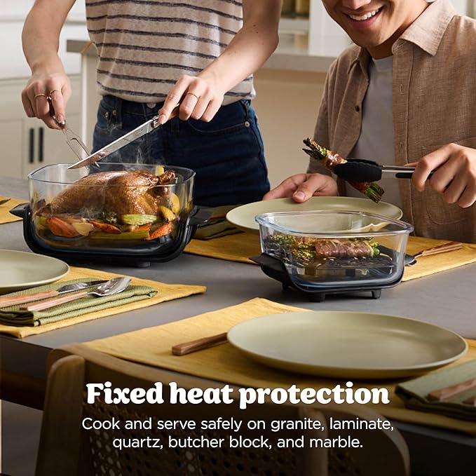 Ninja Crispi 4-in-1 Glass Air Fryer | 450°F | Non-Toxic | 4QT & 6-Cup Glass Containers w/Lids | Microwave, Freezer, Dishwasher Safe | Max Crisp, Air Fry, Bake, Recrisp | Cyberspace Gray, FN101GY