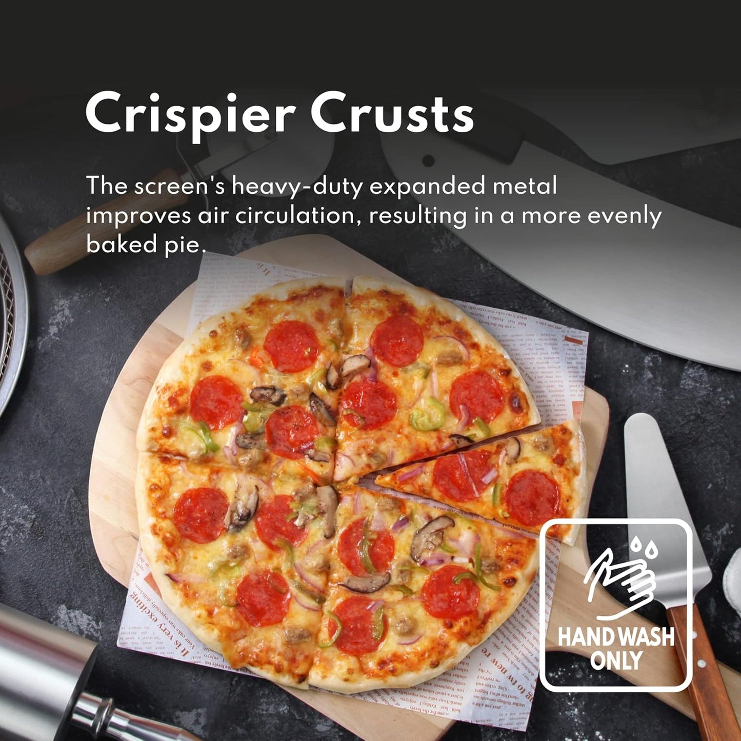 New Star Foodservice Restaurant-Grade Aluminum Pizza Baking Screen, Seamless (18-Inch (Pack of 1))
