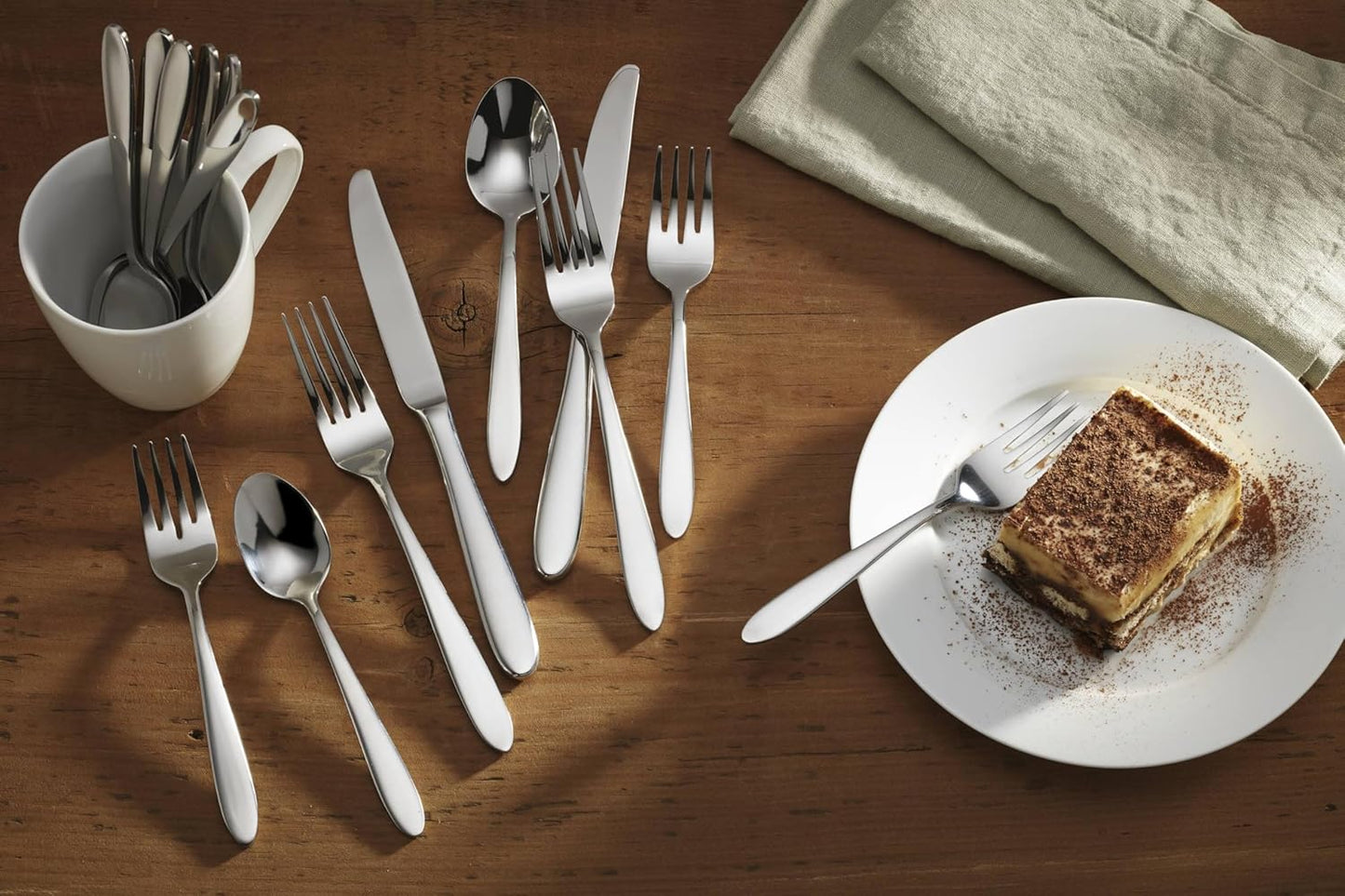 Oneida B336045A Mooncrest 45-Piece Flatware Set, Service for 8,Silver,45 Piece