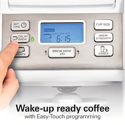 Hamilton Beach FlexBrew Trio 2-Way Coffee Maker, Compatible with K-Cup Pods or Grounds, Combo, Single Serve & Full 12 Cup Coffee Pot, White, Fast Brewing, Removeable Reservoir