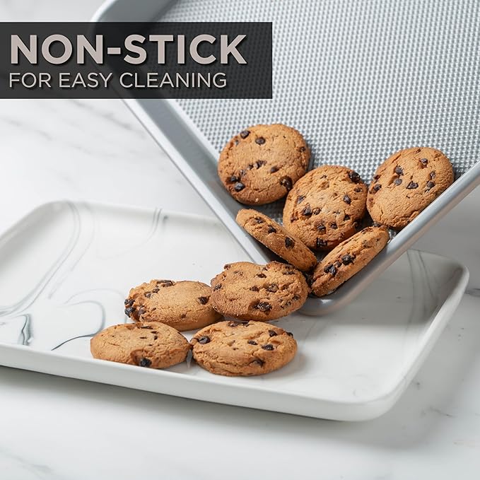 Country Kitchen Nonstick Stackable Bakeware Set - Durable, Easy Release Baking Set, Taupe, 6 Pcs