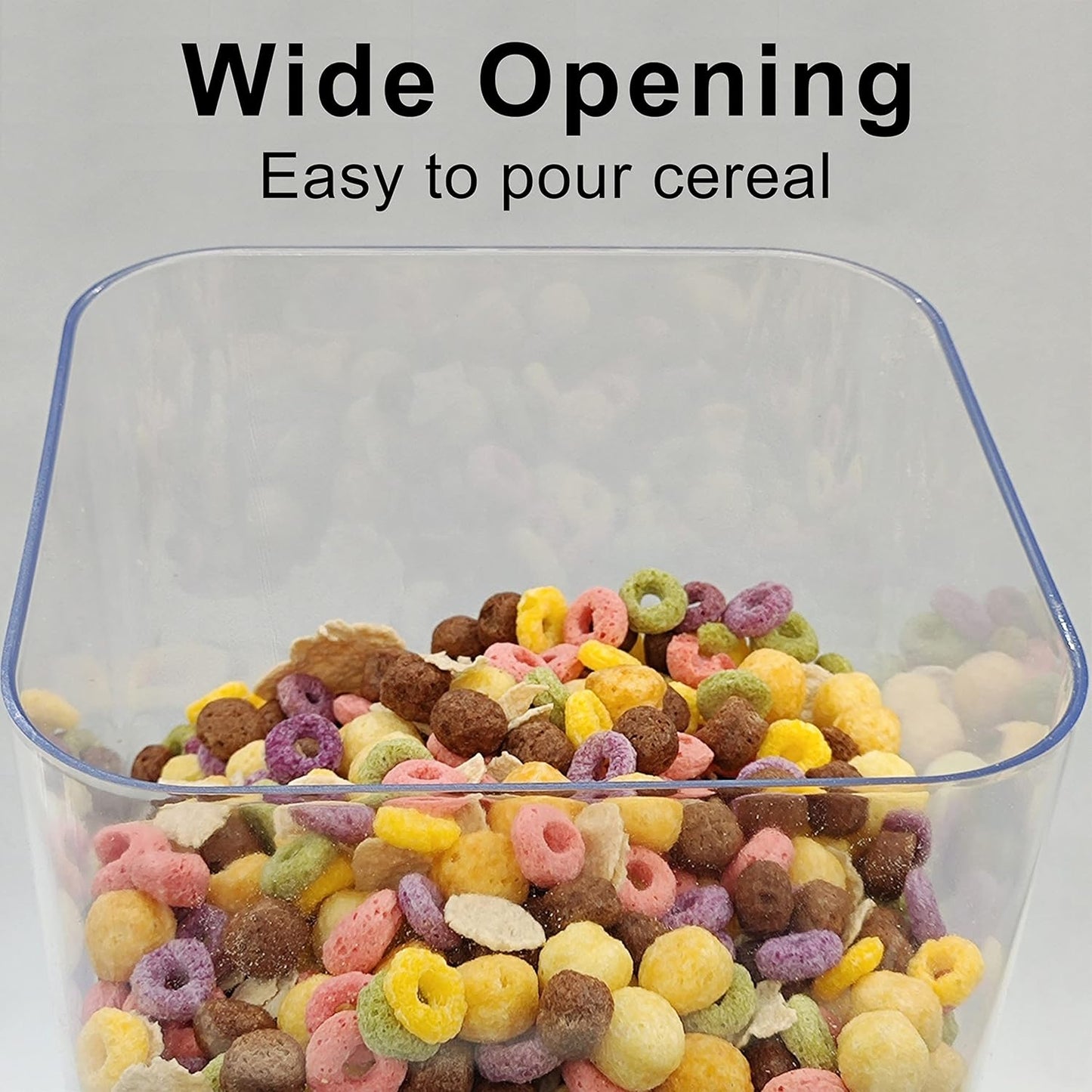 Cereal Dispenser Countertop 2Pc, Cereal Containers Storage, 5L Organization and Storage Containers for Kitchen, Dry Food Dispenser for Rice, Grains, Nuts, Snack,Oatmeal, Pet food, White