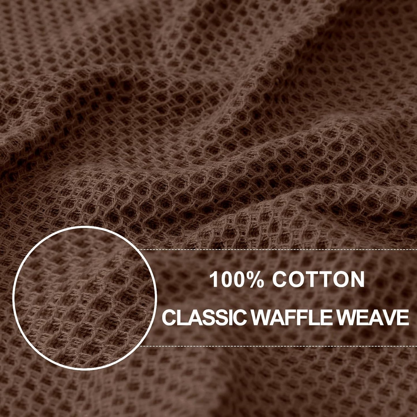 Homaxy 100% Cotton Waffle Weave Kitchen Dish Towels, Ultra Soft Absorbent Quick Drying Cleaning Towel, 13 x 28 Inches, 12-Pack, Coffee
