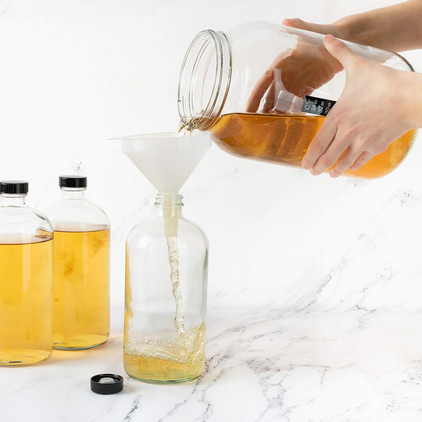 kitchentoolz 1 Gallon Glass Jar with Lid – Wide Mouth Large Glass Jar for Fermenting, Pickling, Canning, Water Glassing Eggs, Kombucha, and Food Storage – BPA-Free, Made in USA (2-Pack)