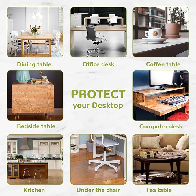 37 x 77 Inch Clear Table Cover Protector, Clear Table Protector for Dining Room Table, 1.5mm Plastic Table Cover, Waterproof Table Pad for Kitchen, Office