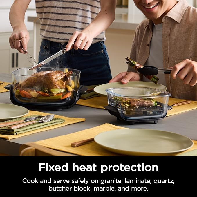 Ninja Crispi 5-in-1 Glass Air Fryer | 450°F, Nontoxic, 4QT & 6-Cup Containers & Lids | Microwave, Freezer, Dishwasher Safe | Max Crisp, Air Fry, Bake, Recrisp, Keep Warm | Brit. Racing Green, FN103BF