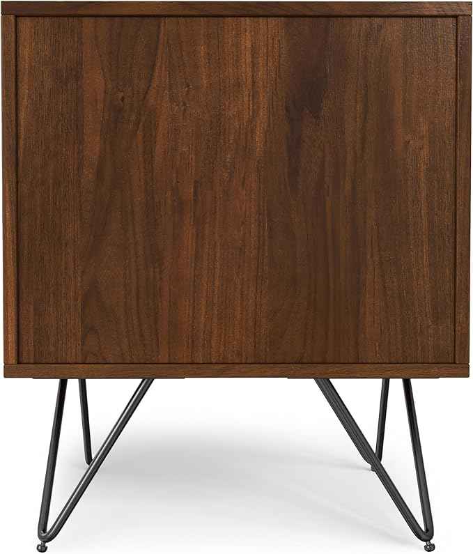 SIMPLIHOME Hunter 20 inch Wide Industrial Modern Nightstand in Walnut for the Living Room and Bedroom