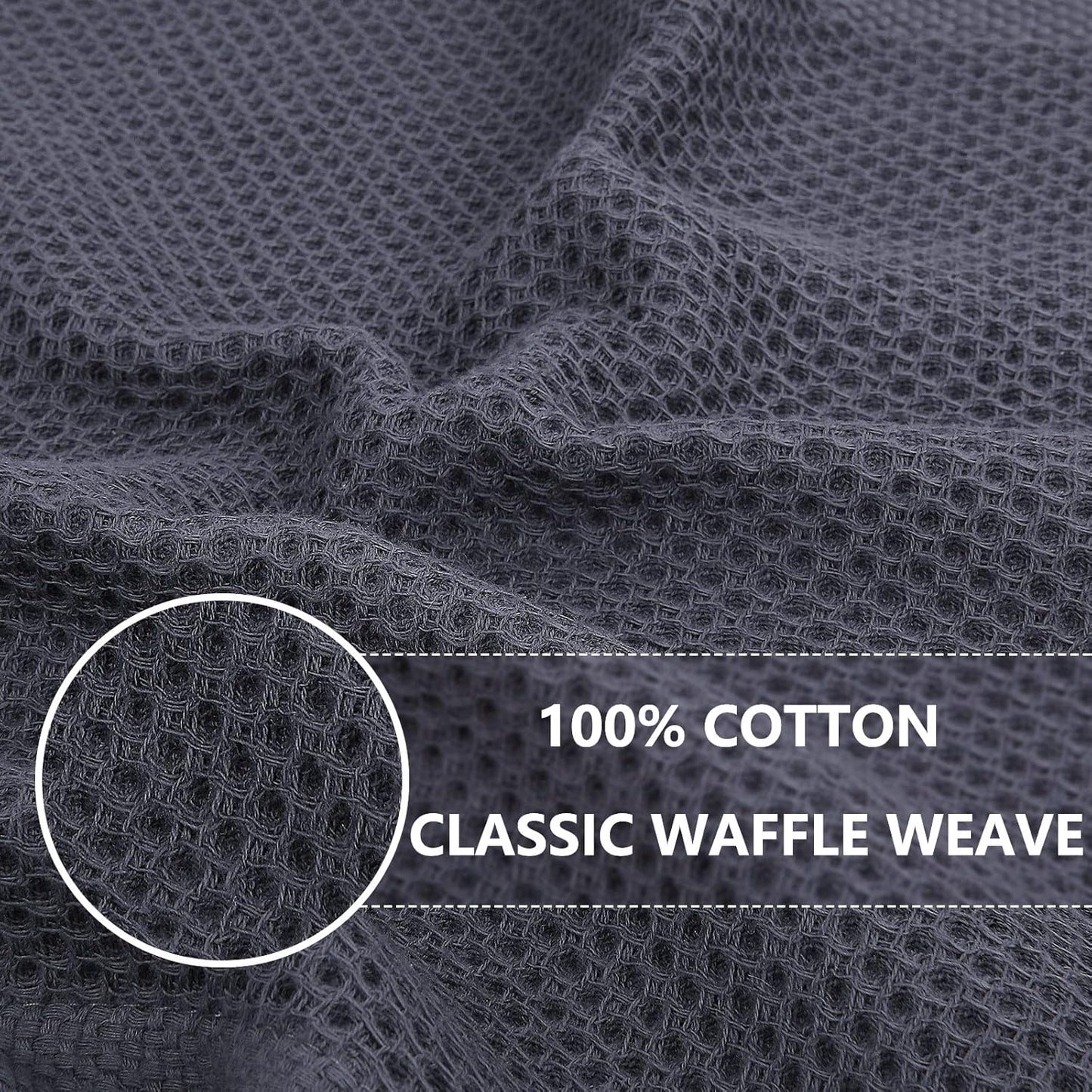 Homaxy 100% Cotton Waffle Weave Kitchen Dish Cloths, Ultra Soft Absorbent Quick Drying Dish Towels, 12 x 12 Inches, 6-Pack, Mixed Color