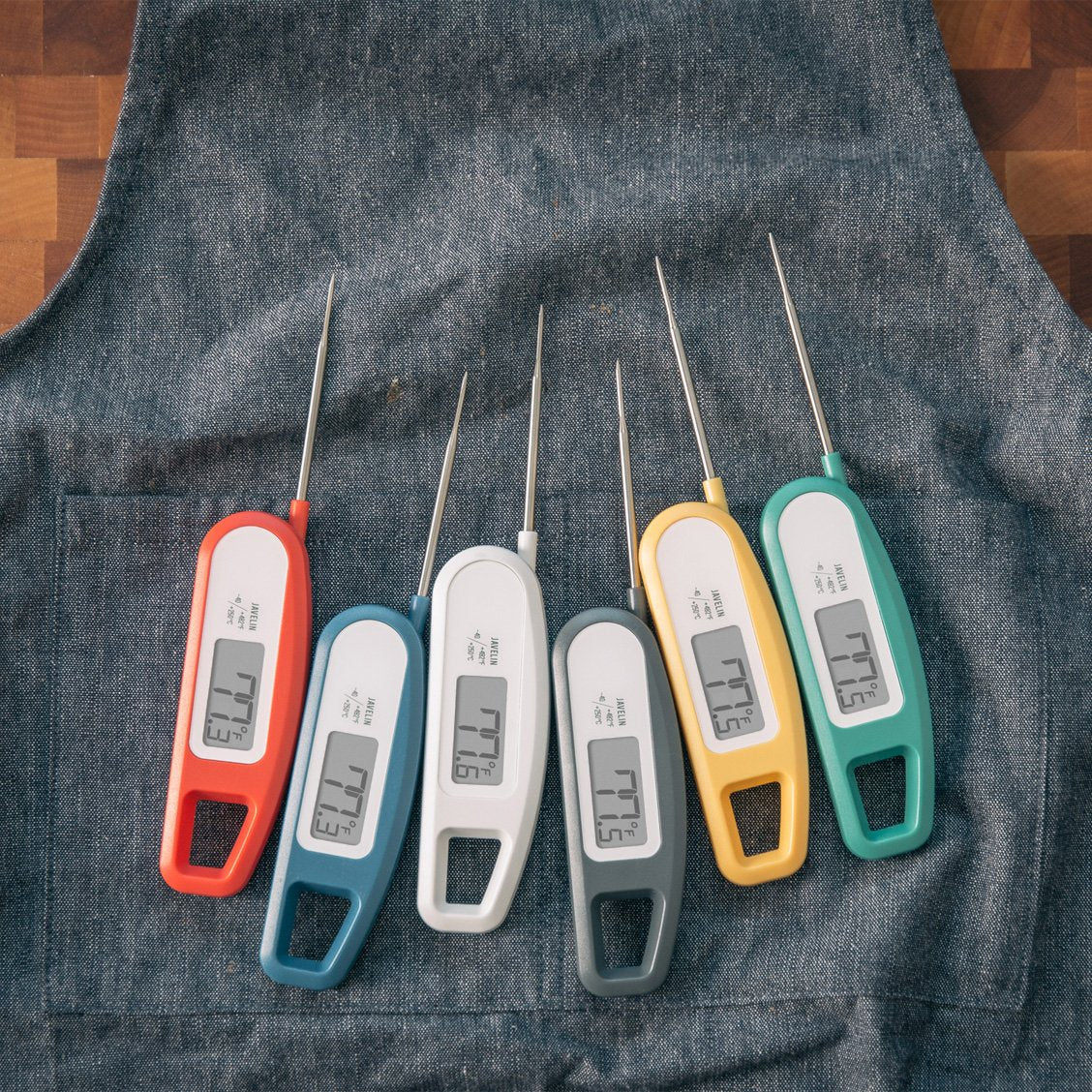 Lavatools Javelin® Ultra-Fast 3-Second Digital Instant Read Meat Thermometer for Grill and Cooking, 2.75" Probe, Compact Foldable Design, Large Display, IP65 Water Resistant, NSF Certified – Tangerine