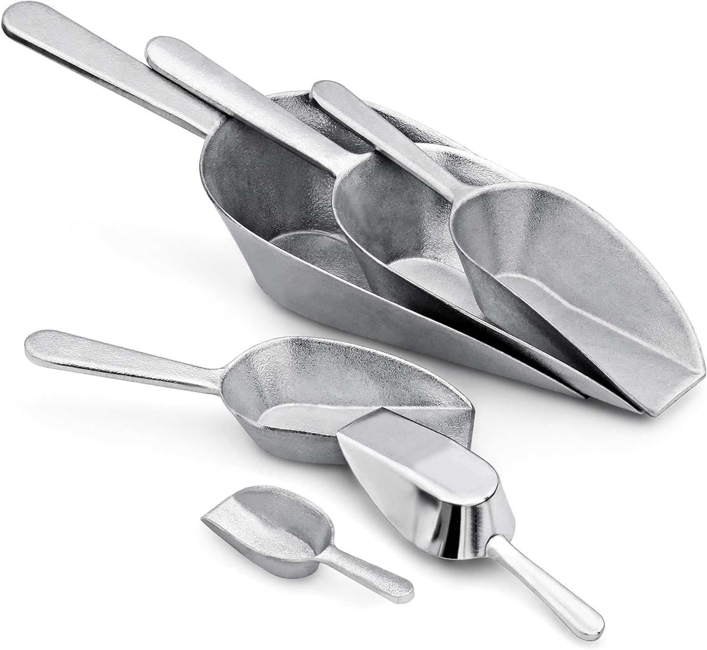 New Star Foodservice 34622 Cast Aluminum Flat Bottom Utility Scoop, 1oz, Extra Small Size, Silver (Hand Wash Only)