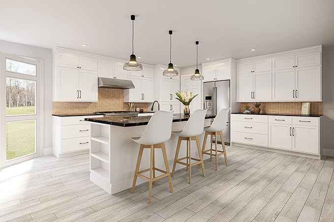 Quicklock RTA (Ready-to-Assemble) 42" Tall Wall Kitchen Cabinets - Shaker Style | 100% Hardwood | Made in America | Soft Close Hardware (Pure White, 12" D x 36" W x 24" H)